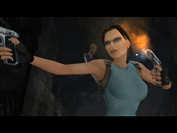 Tomb Raider Anniversary Screenshot Lara Croft fire
