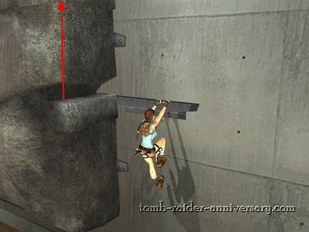 Tomb Raider Anniversary Manor Walkthrough Secrets - Gym - Jump to the second ledge and move to the left side of the rock